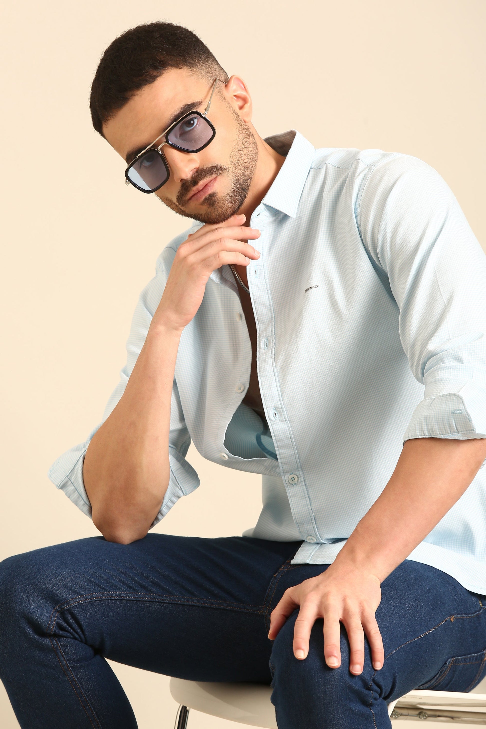 Classic Yellow  Checked Full Sleeve Shirt For Men