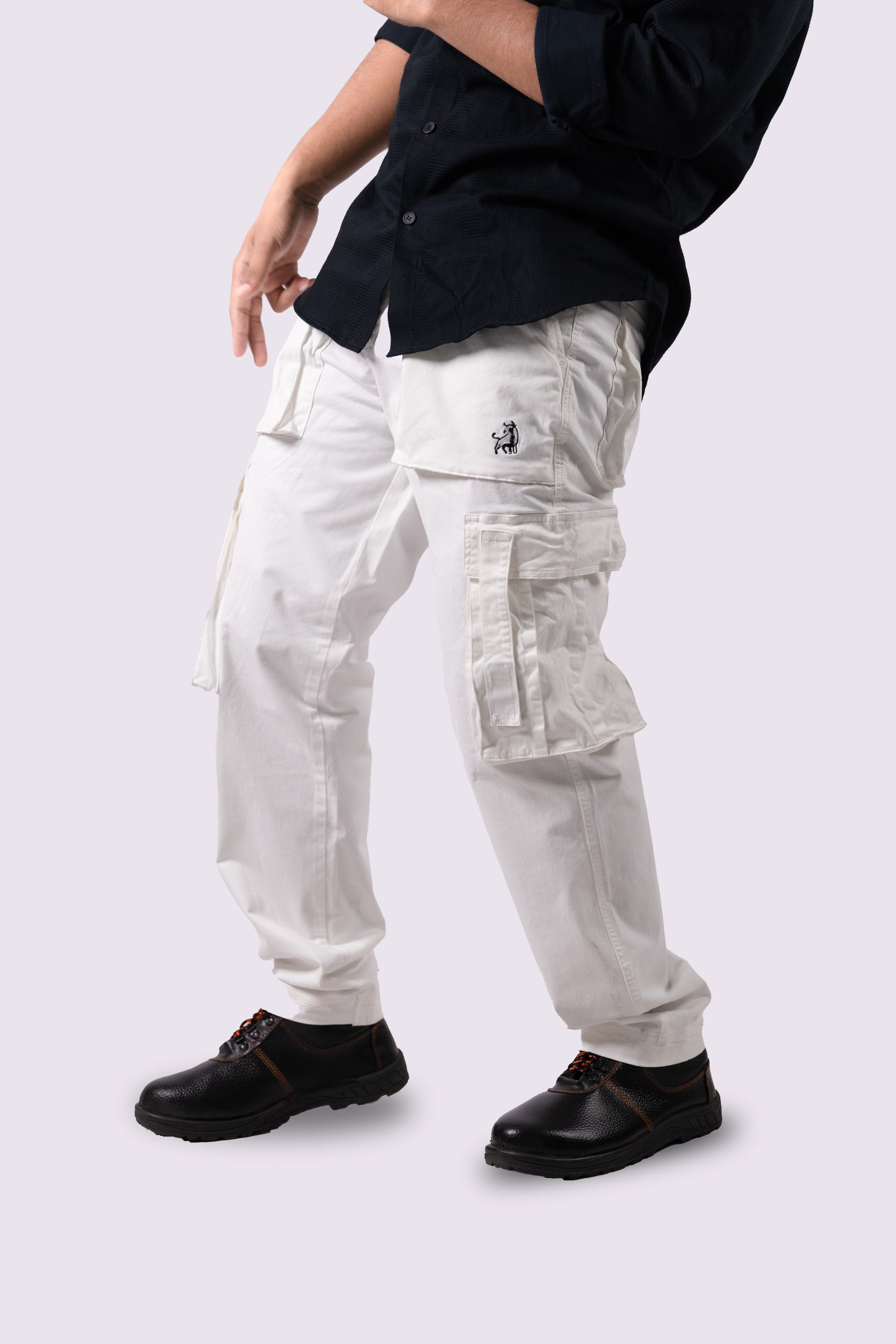 Classic White Utility Cargo Pants