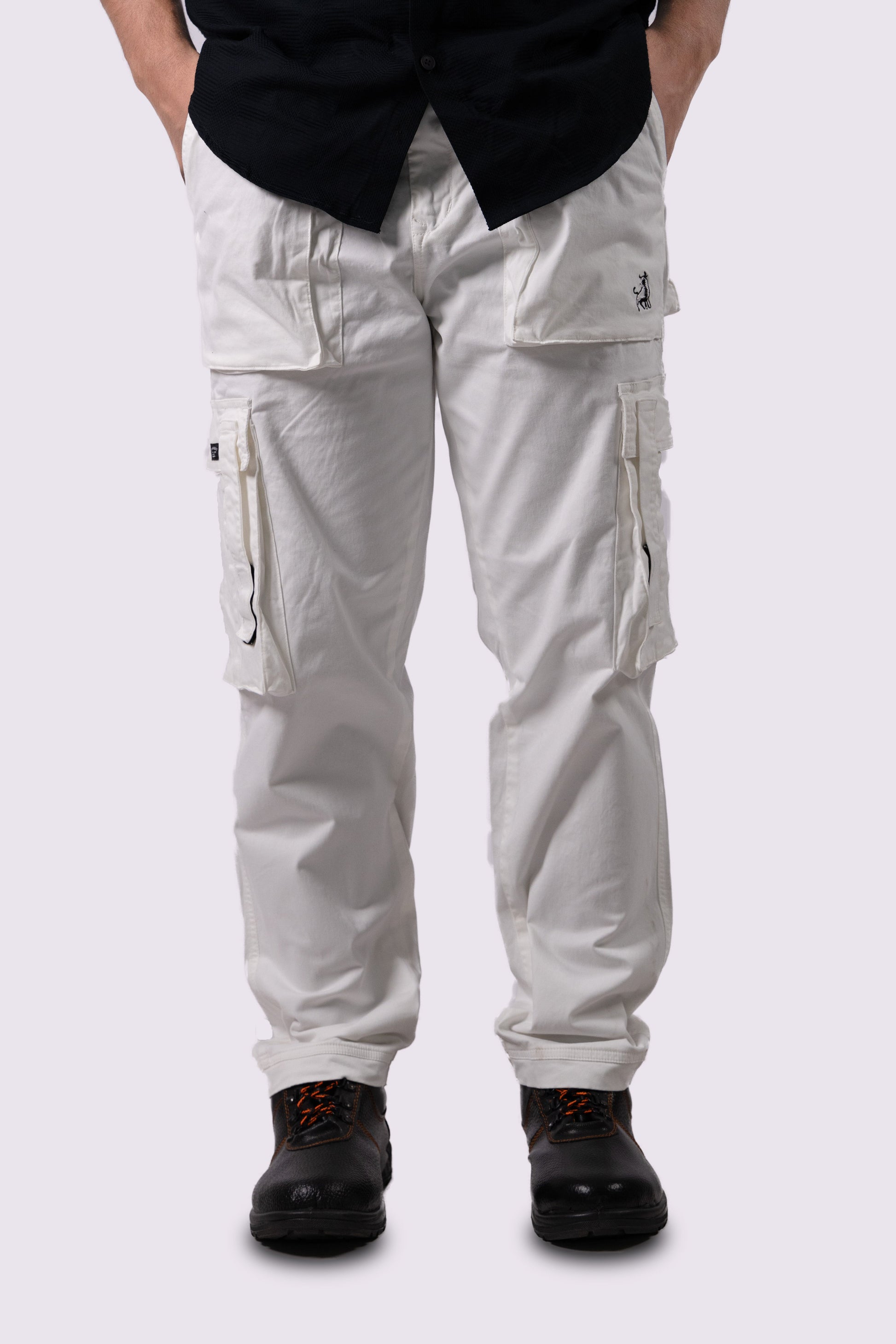 Classic White Utility Cargo Pants