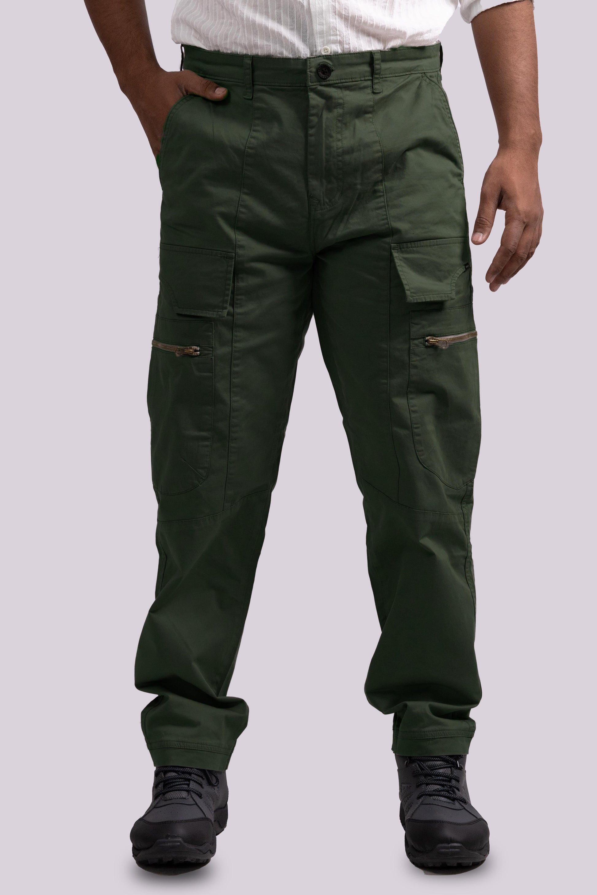 Versatile Dark Olive Green Cargo Pants