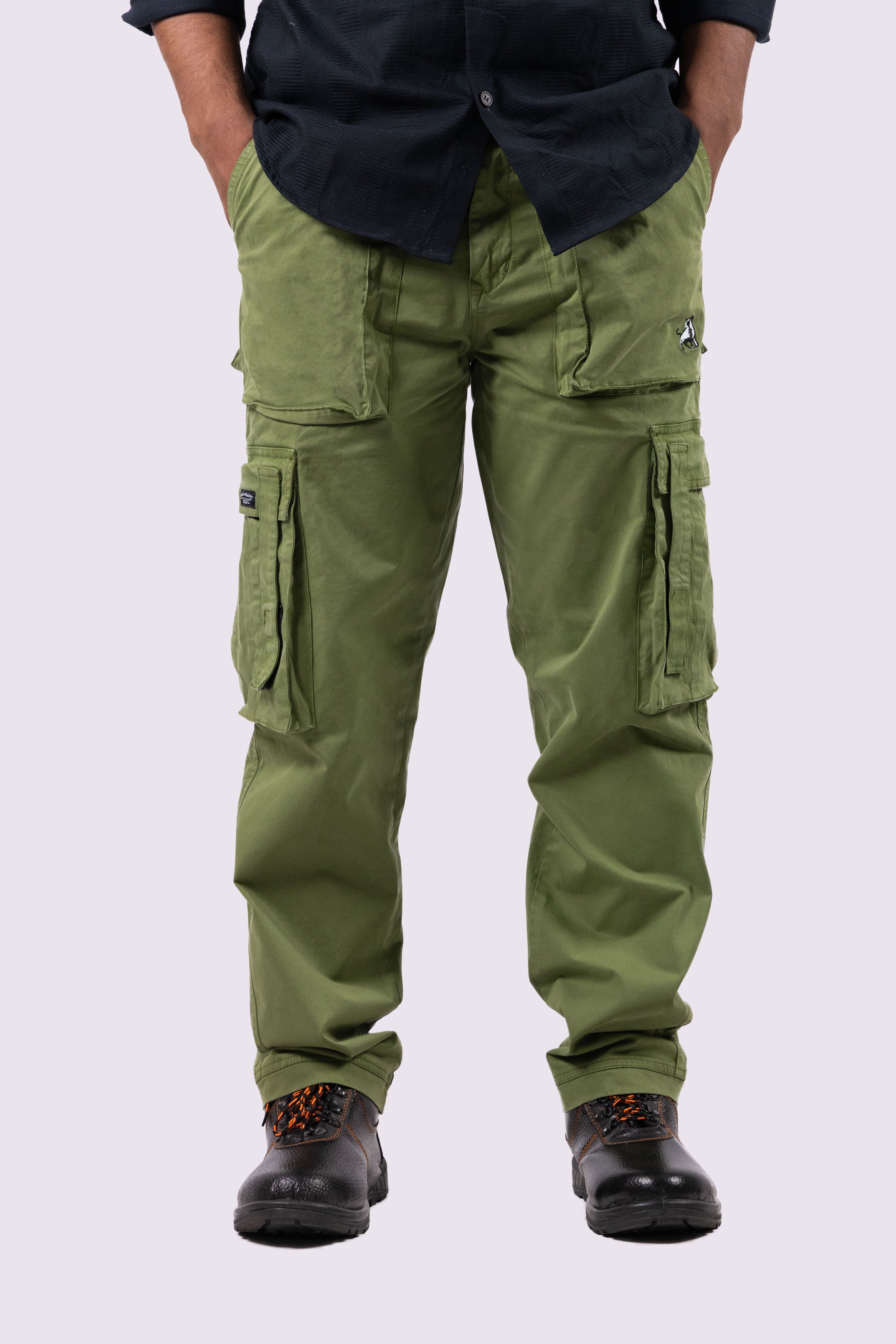 Eco-Trail Rugged Olive Green Stretch Cargo