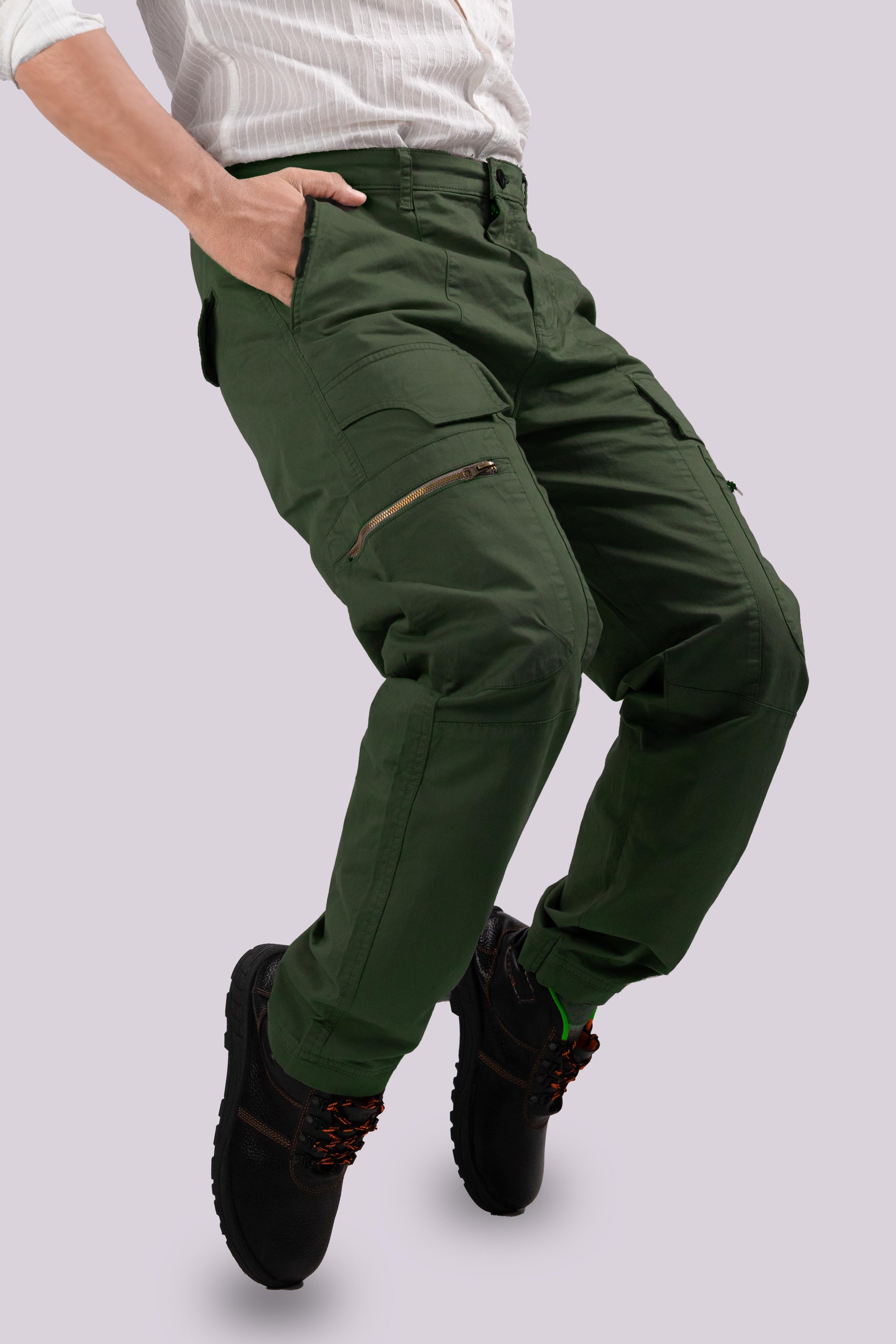 Versatile Dark Olive Green Cargo Pants