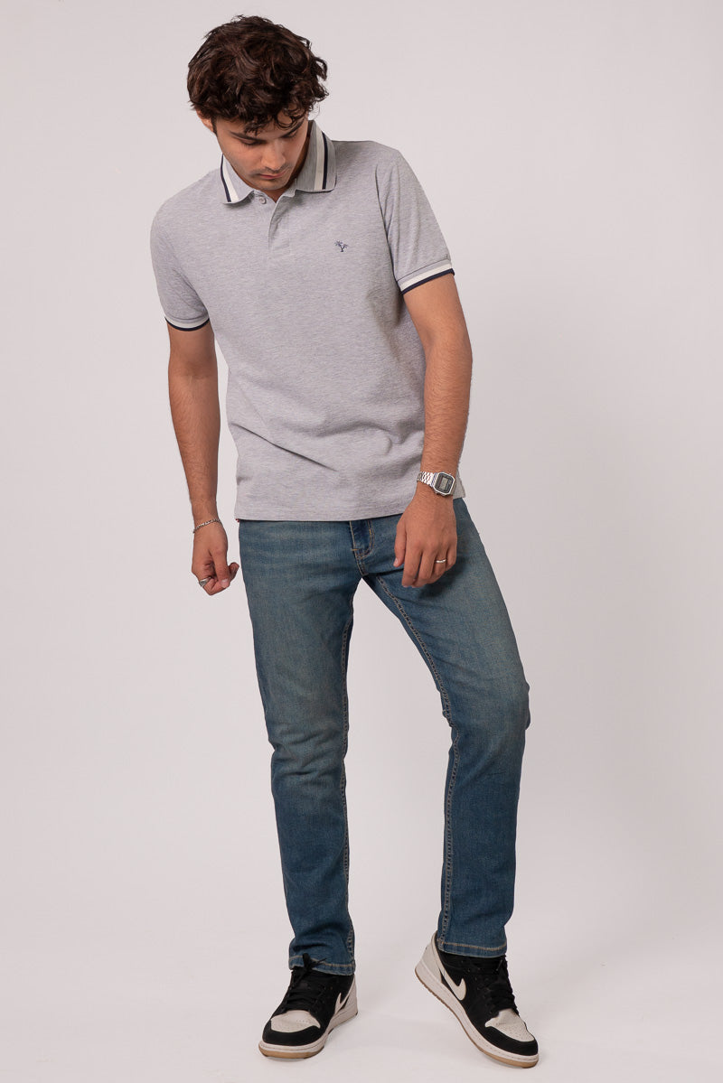 CHILL GREY FIT POLO