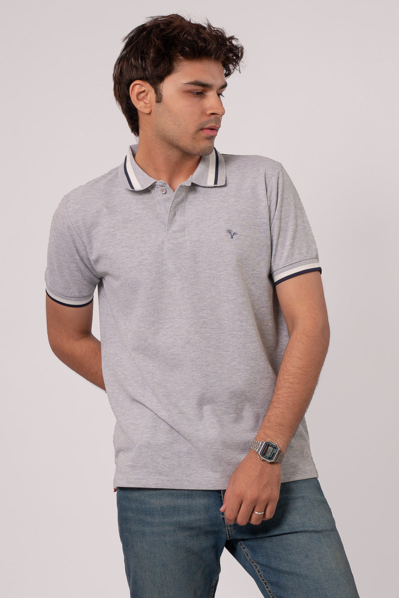 CHILL GREY FIT POLO