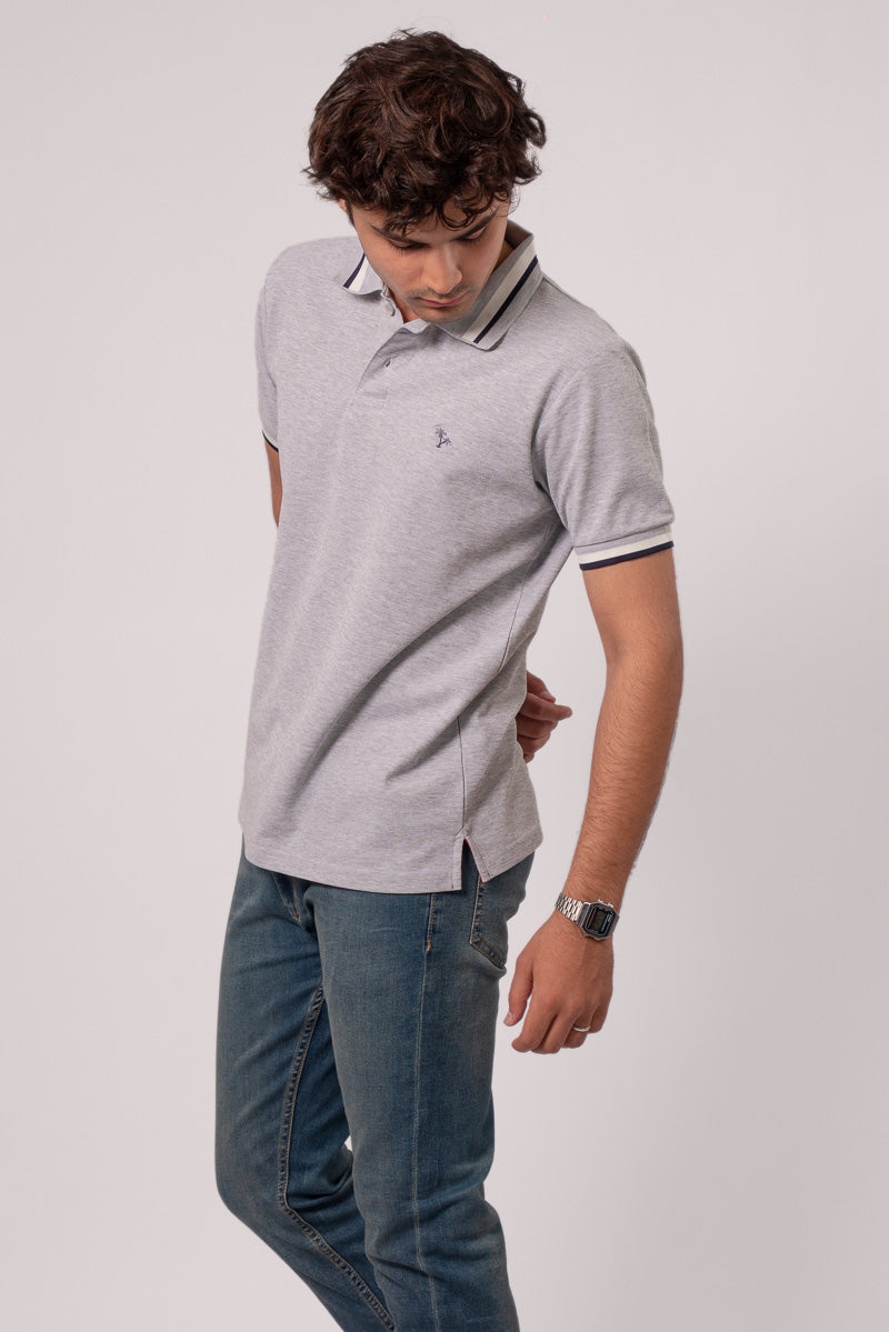 CHILL GREY FIT POLO – HEMMLOCK - Main Image