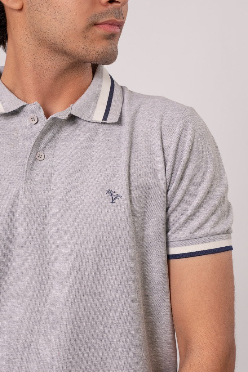 CHILL GREY FIT POLO
