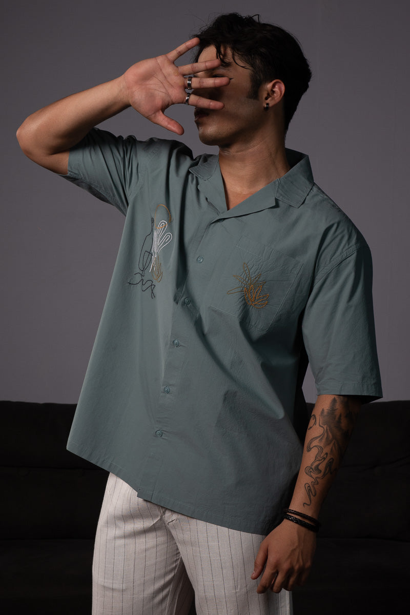 Sage Embroidered Shirt