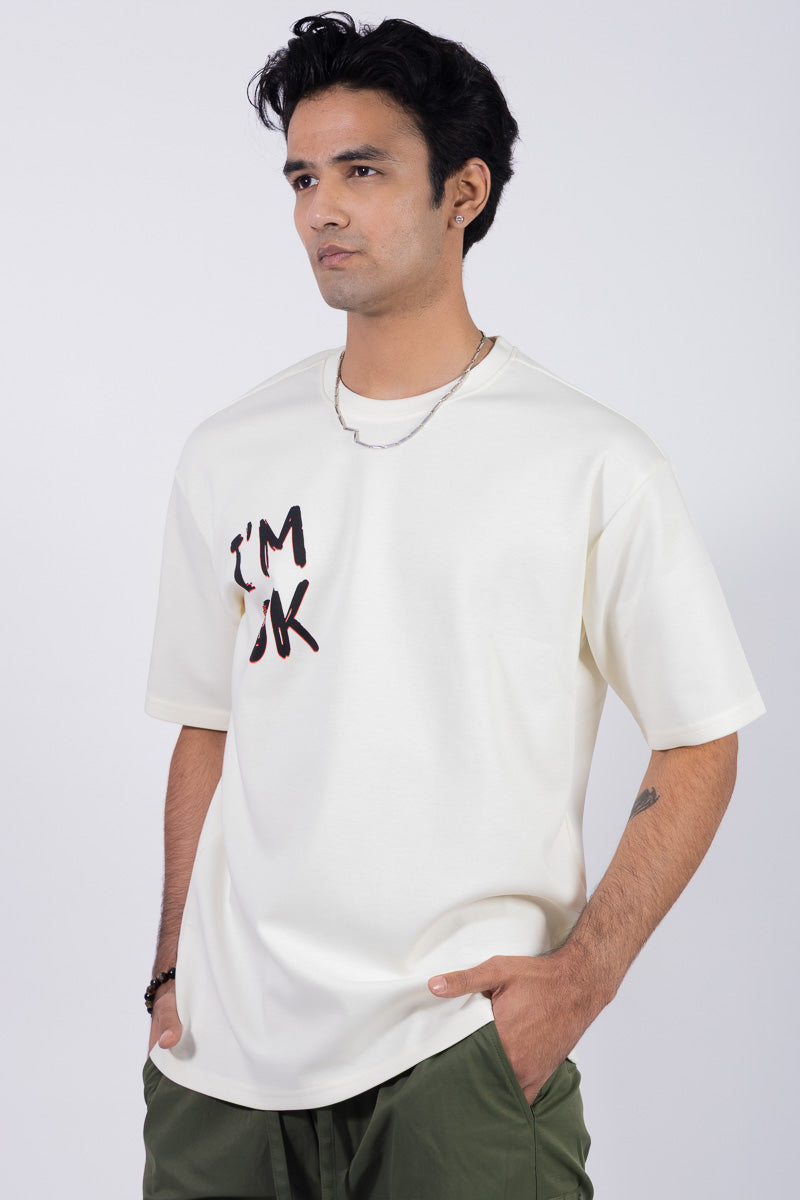 White Oversized Punchman printed Unisex T-shirt