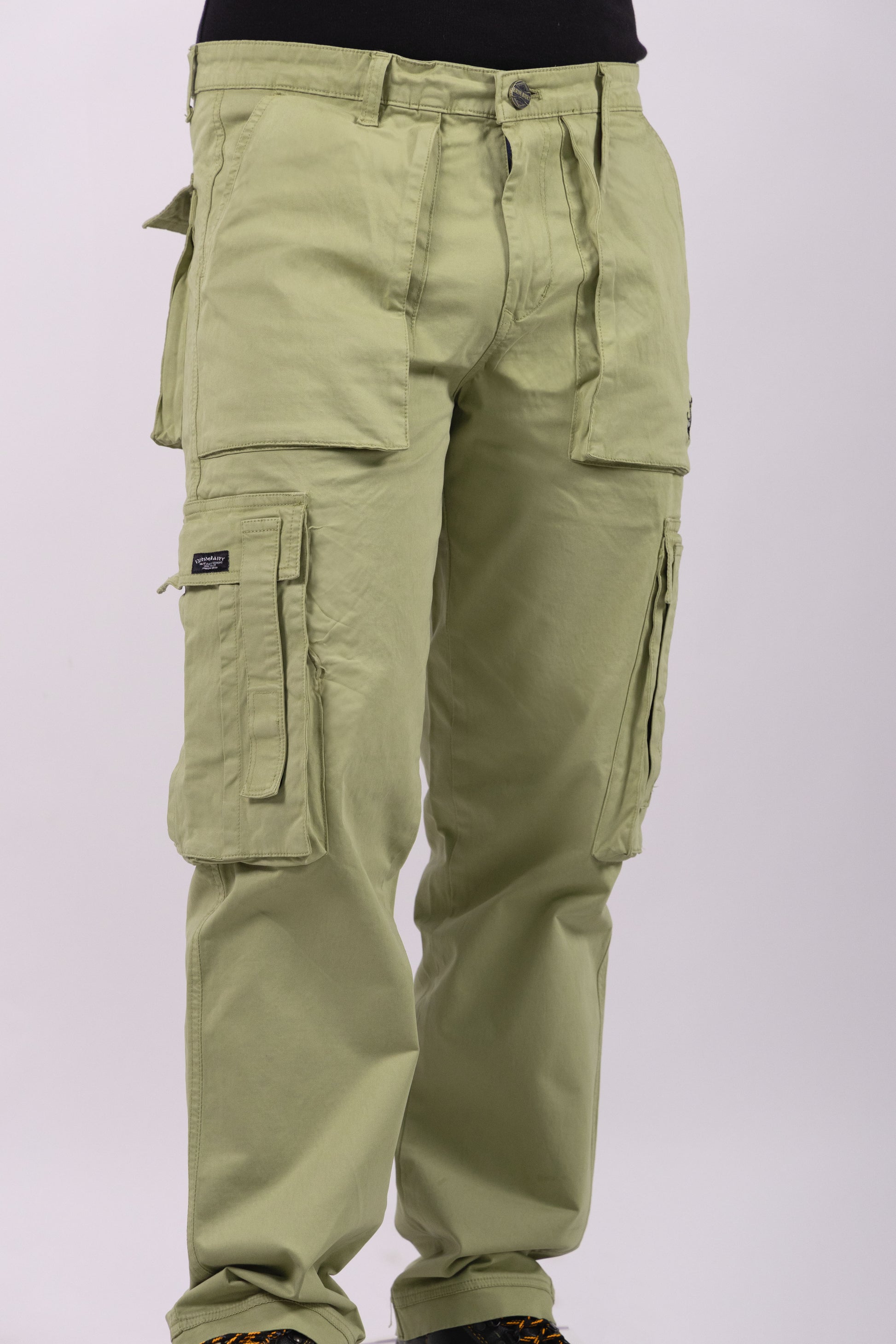 Light Green Cargo Pants with Multiple Pockets
