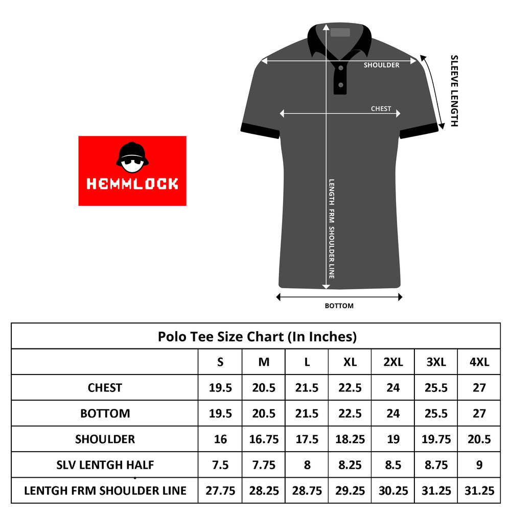 Size chart for Deep Forest Green Casual Polo T-Shirt