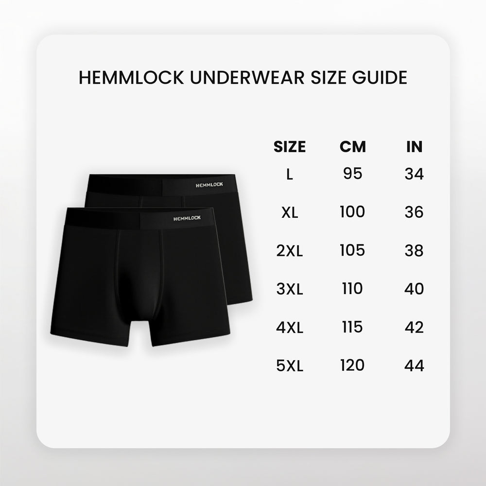 Size chart for GREY STRETCH TRUNKS (PACK OF 2)
