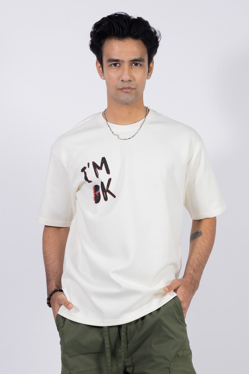 White Oversized Punchman printed Unisex T-shirt