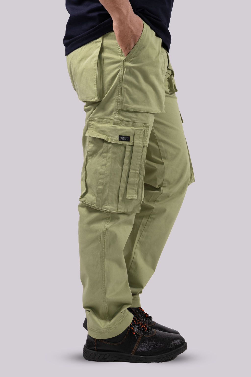 Light Green Cargo Pants with Multiple Pockets