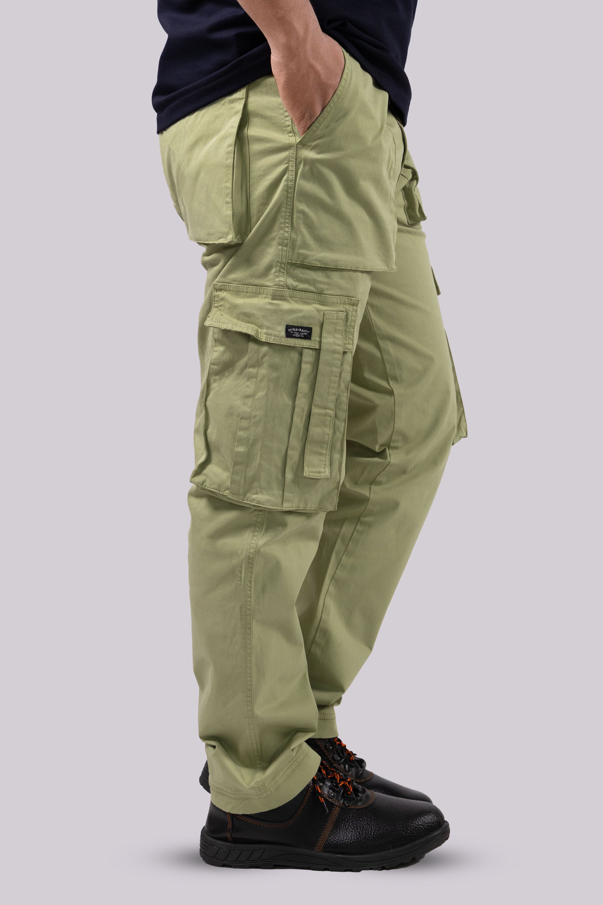 Light Green Cargo Pants with Multiple Pockets
