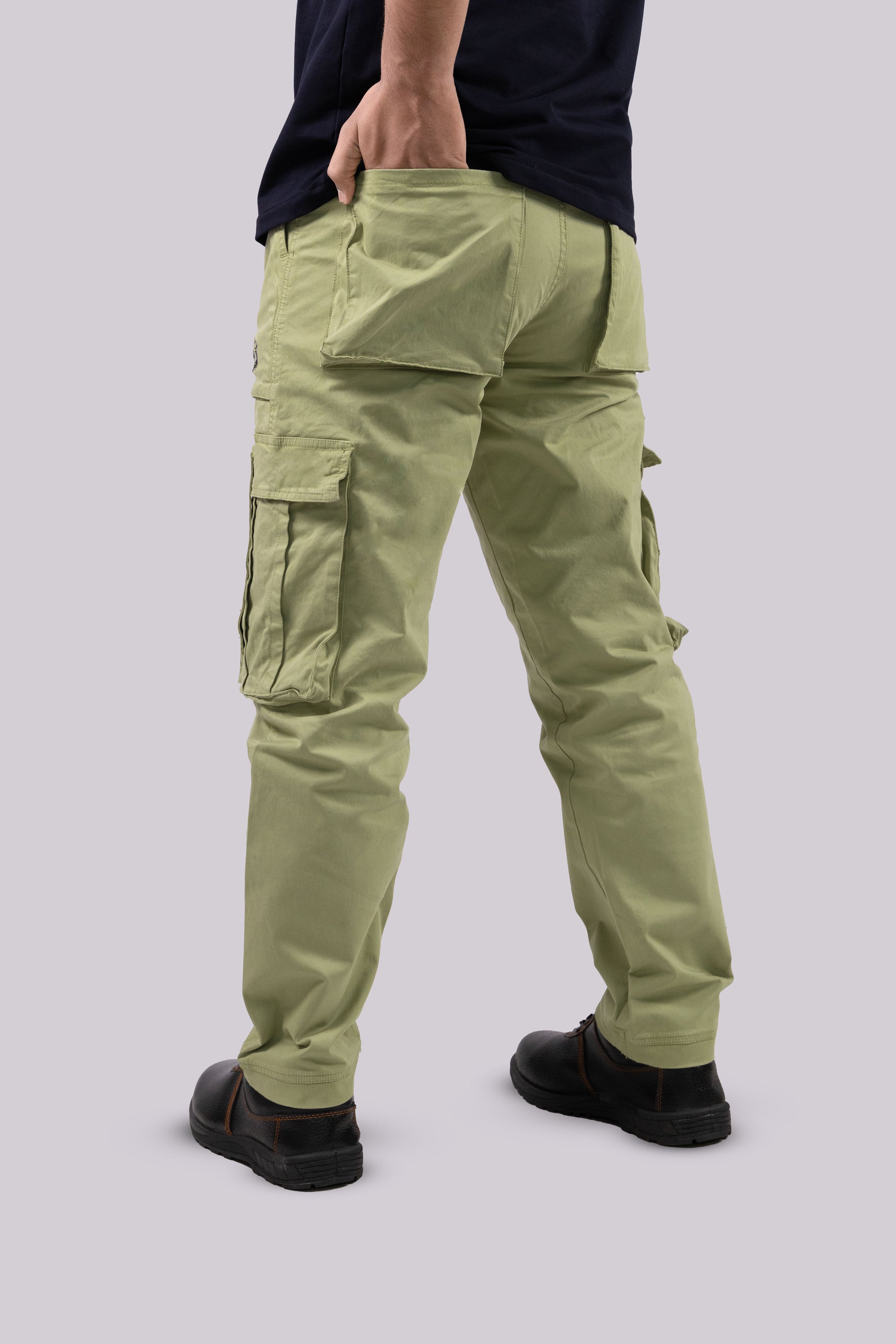 Light Green Cargo Pants with Multiple Pockets
