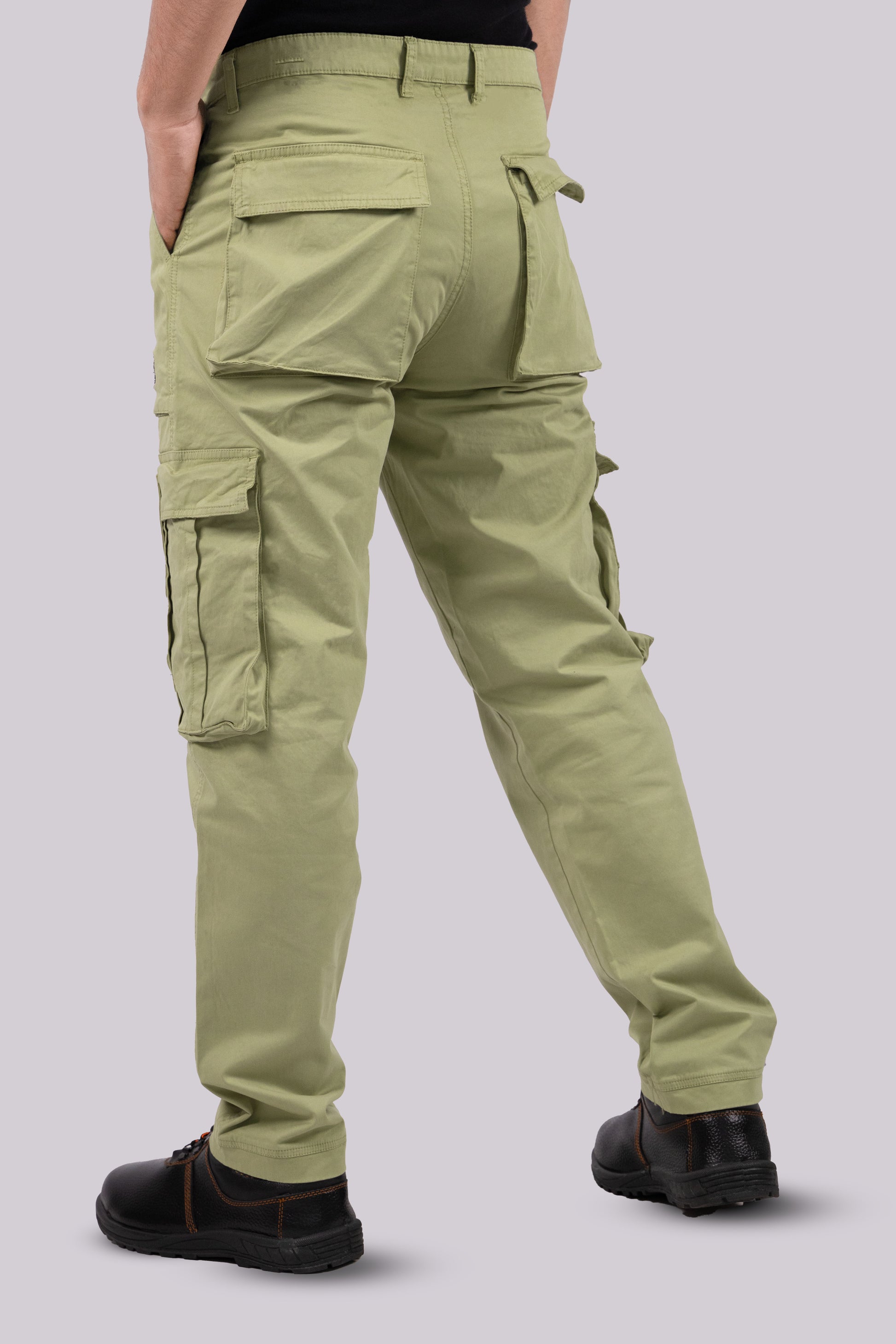 Light Green Cargo Pants with Multiple Pockets