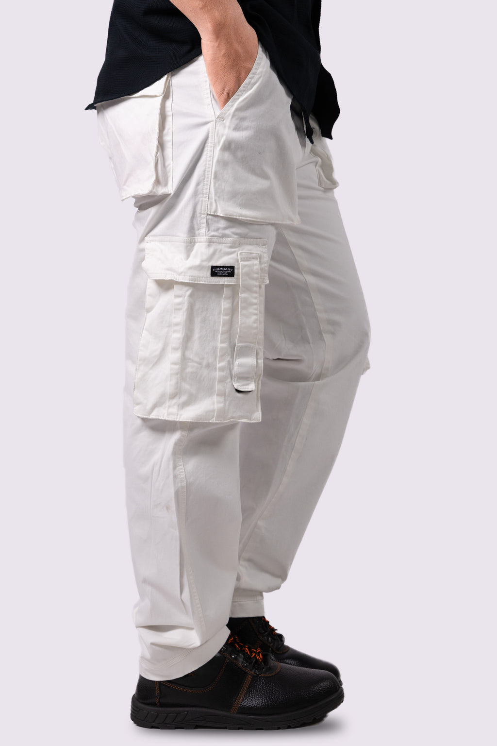 Classic White Utility Cargo Pants