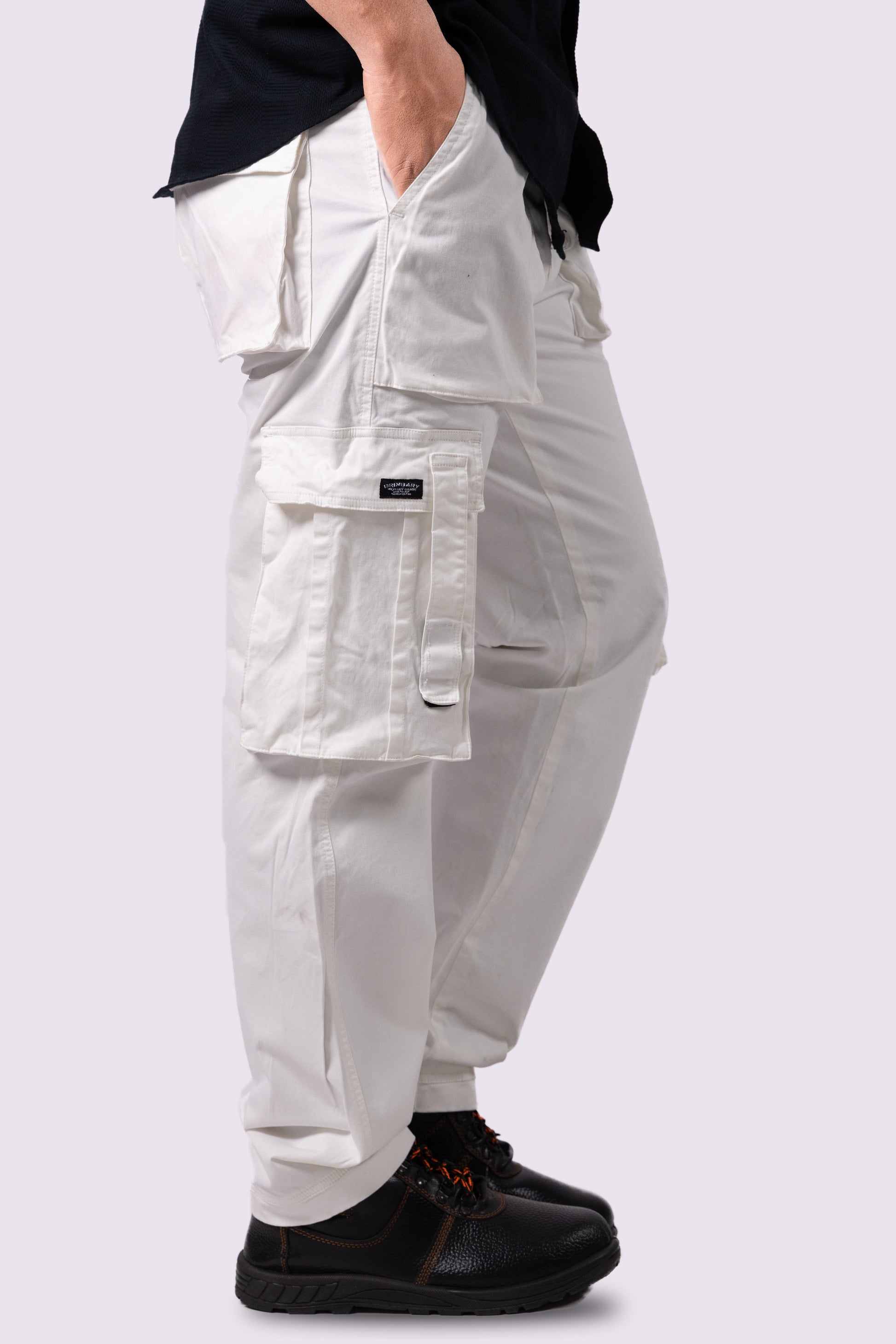 Classic White Utility Cargo Pants