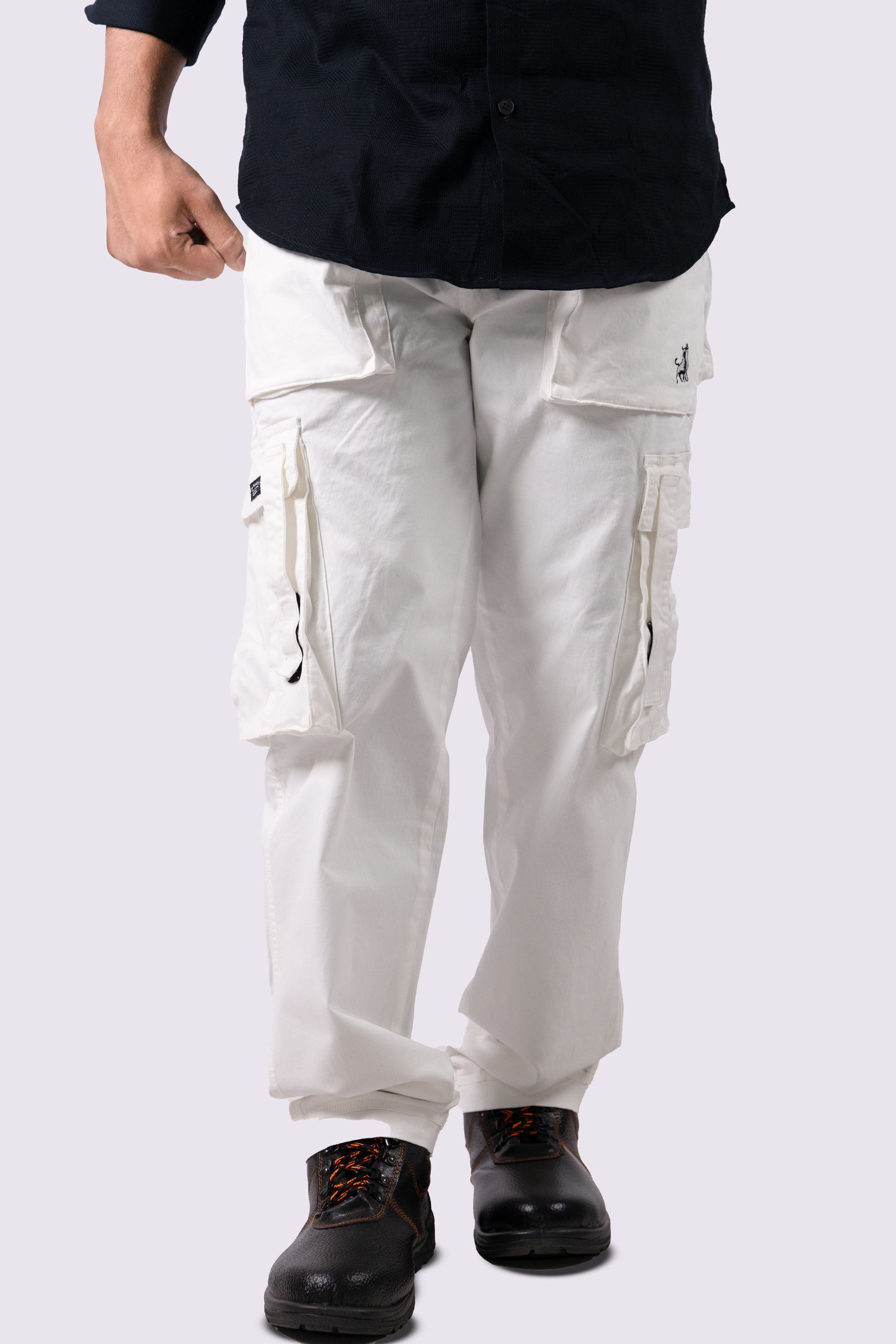 Classic White Utility Cargo Pants
